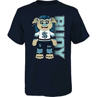 T-shirt bleu marine Seattle Kraken Mascot Cheer pour jeune