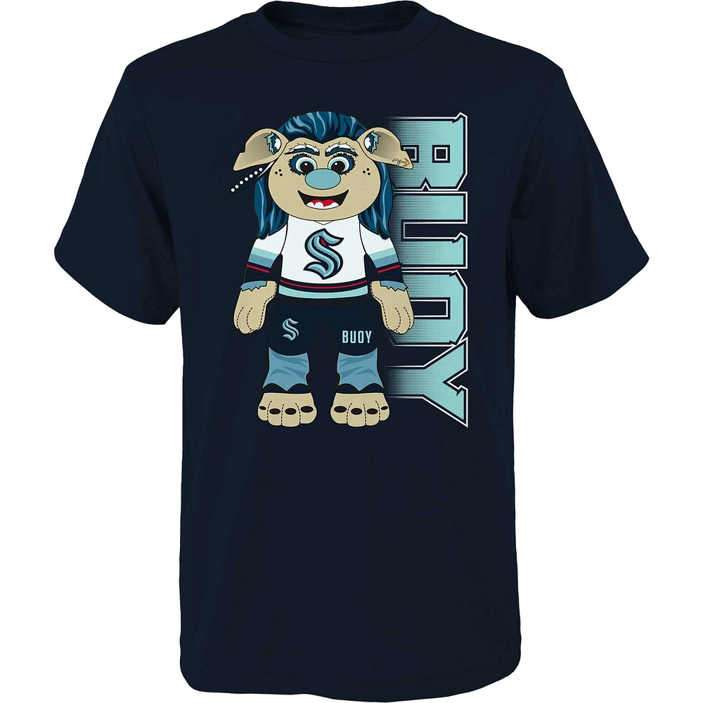 T-shirt bleu marine Seattle Kraken Mascot Cheer pour jeune