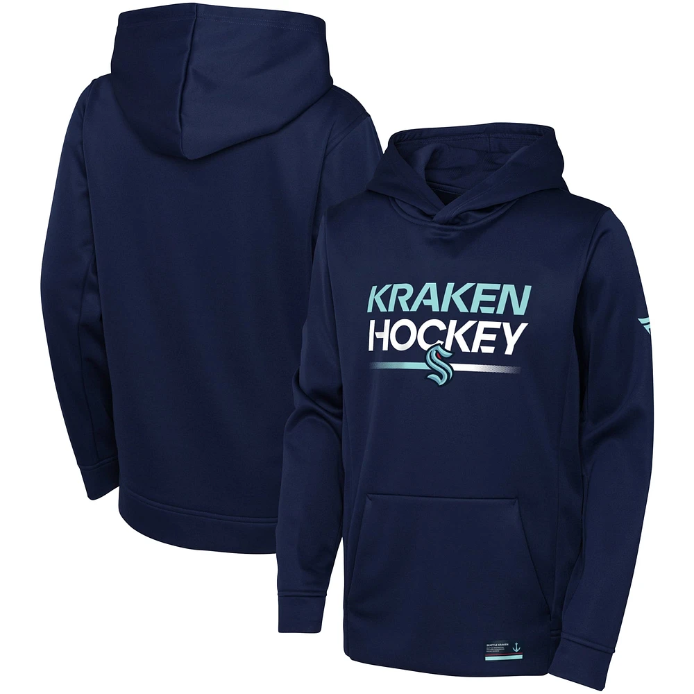 Sweat à capuche Seattle Kraken Authentic Pro pour jeunes Fanatics Deep Sea Blue