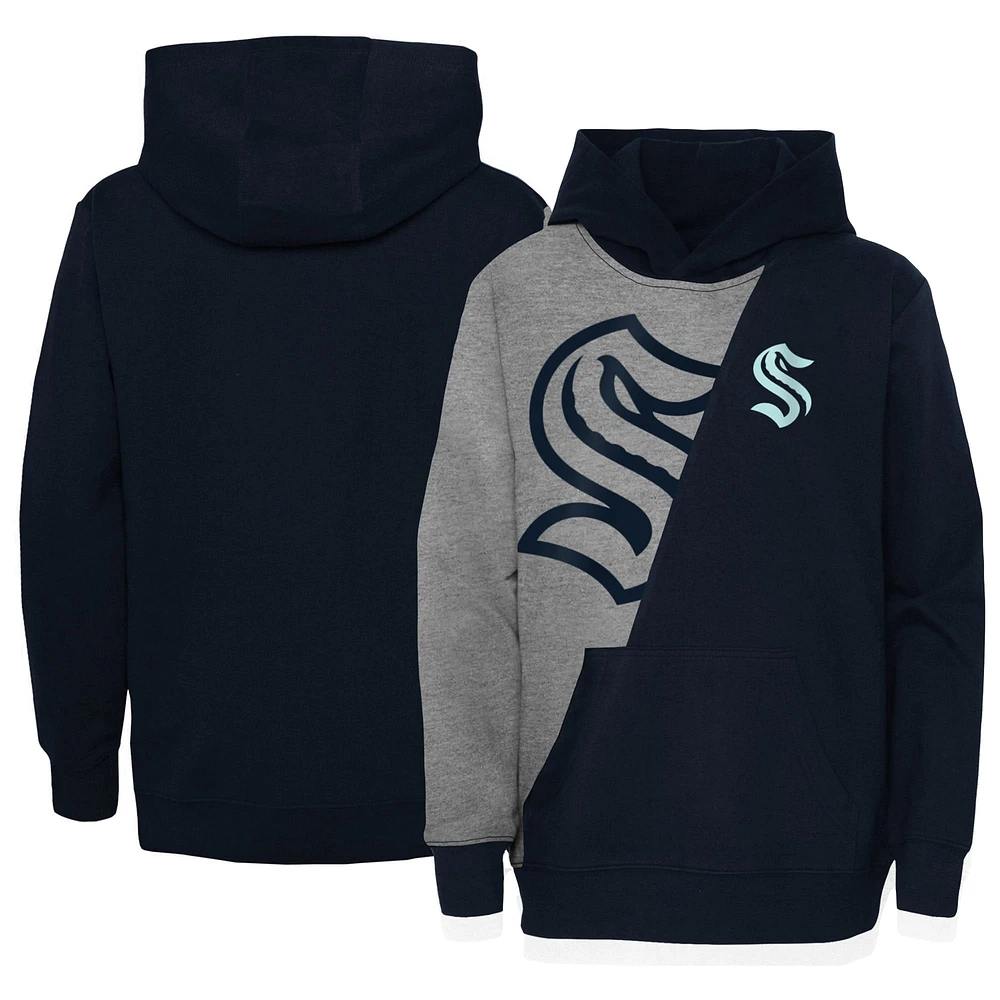 Sweat à capuche sans égal Seattle Kraken pour jeunes, gris chiné/bleu profond