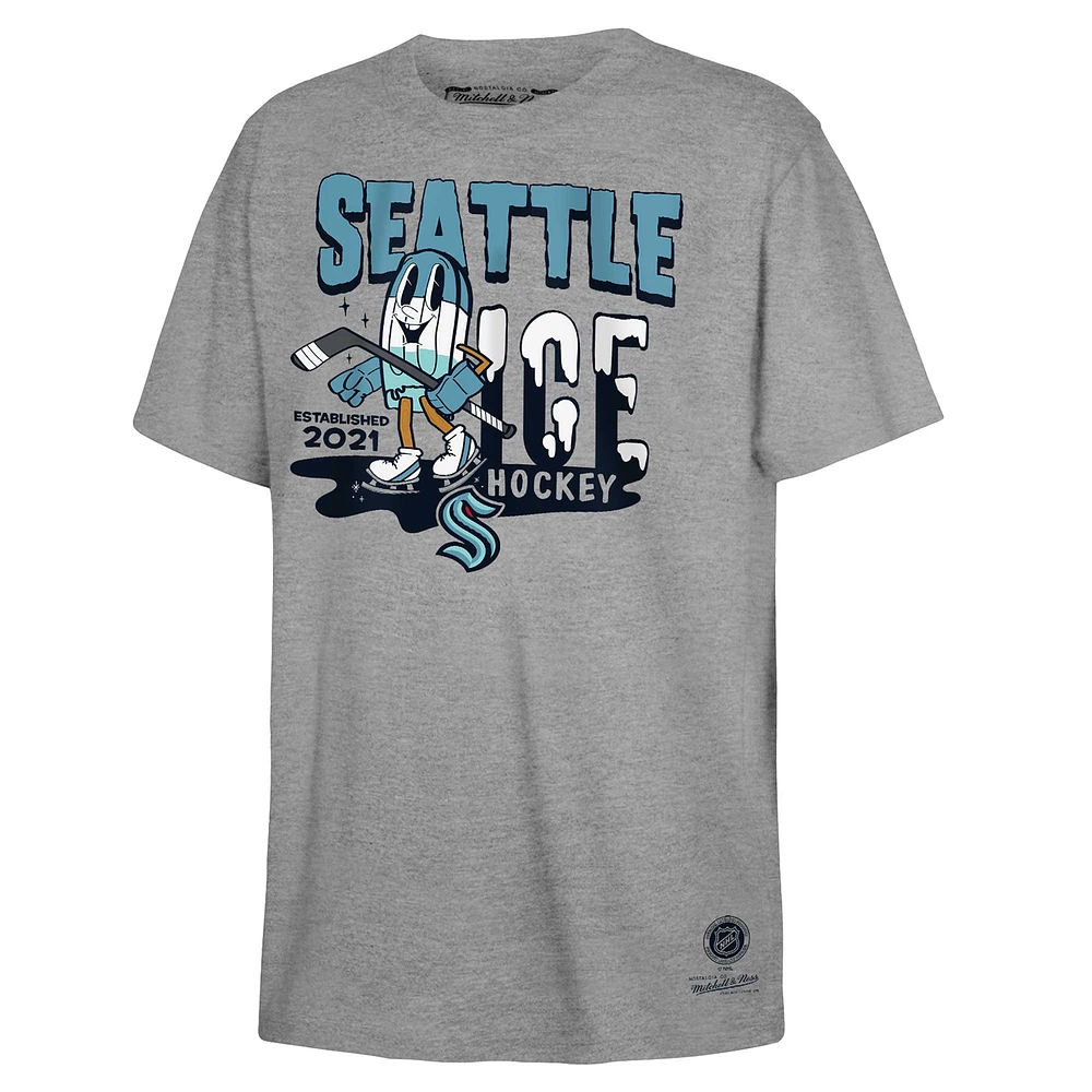 T-shirt gris Seattle Kraken Popsicle Mitchell & Ness pour jeunes