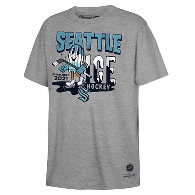 Youth Mitchell & Ness Gray Seattle Kraken Popsicle T-Shirt