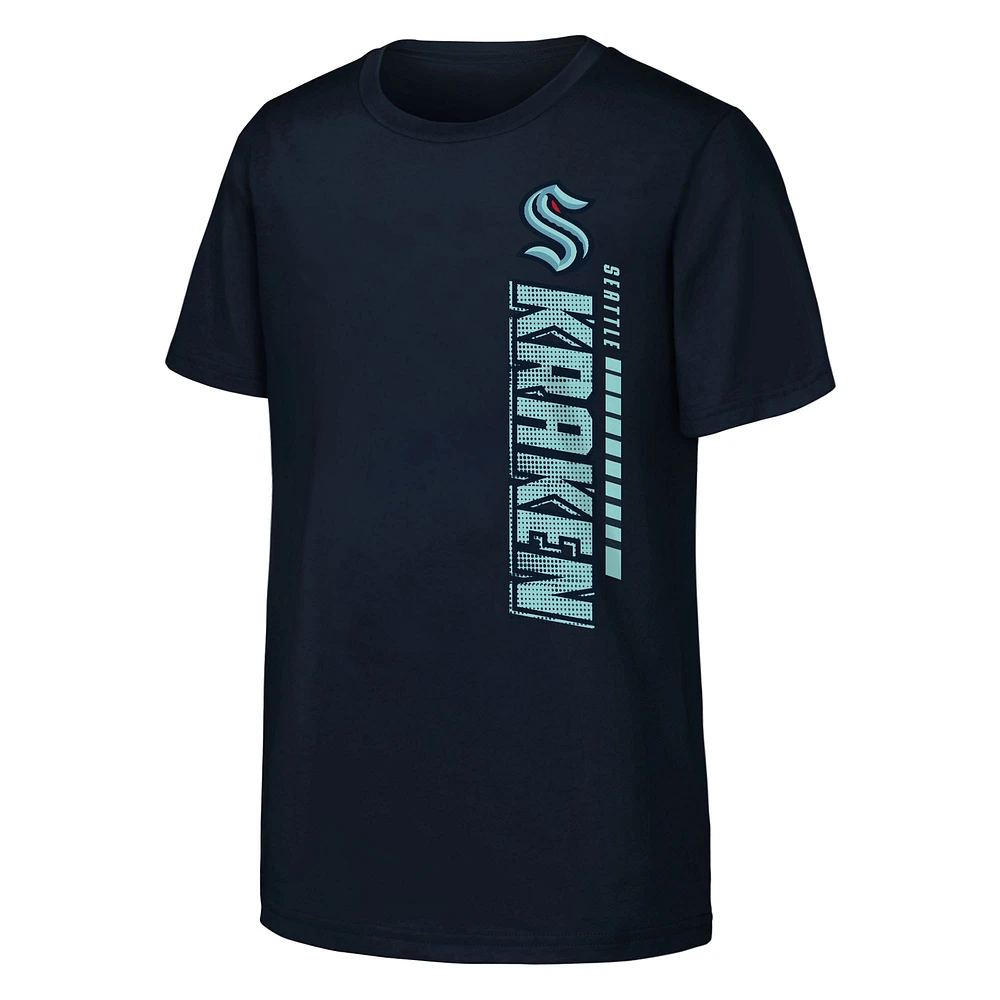 Youth  Navy Seattle Kraken Atmosphere T-Shirt