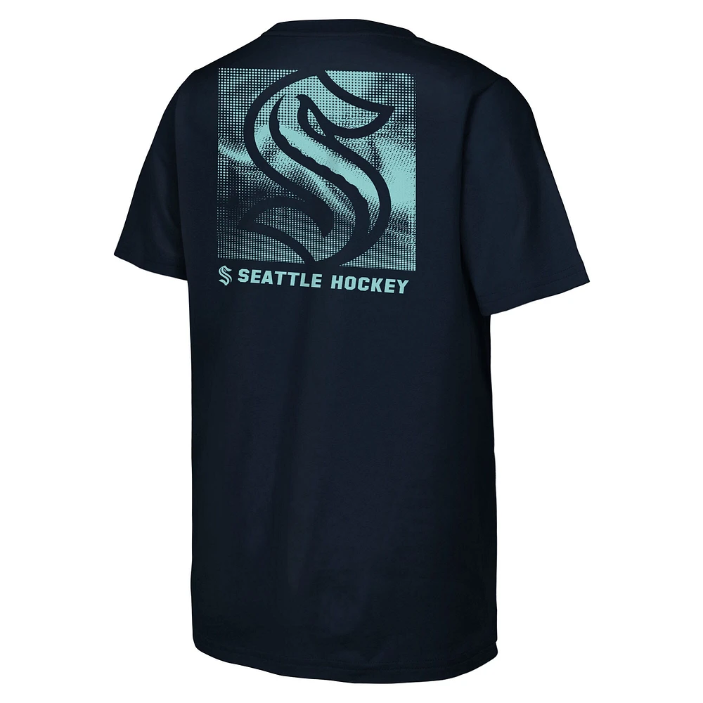 Youth  Navy Seattle Kraken Atmosphere T-Shirt