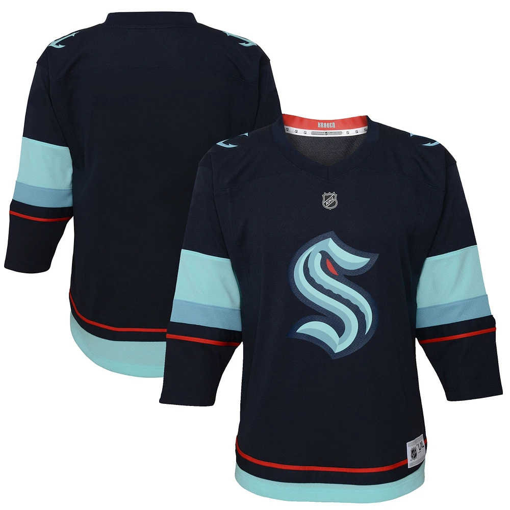 Maillot Seattle Kraken Domicile Bleu Marine pour Jeunes