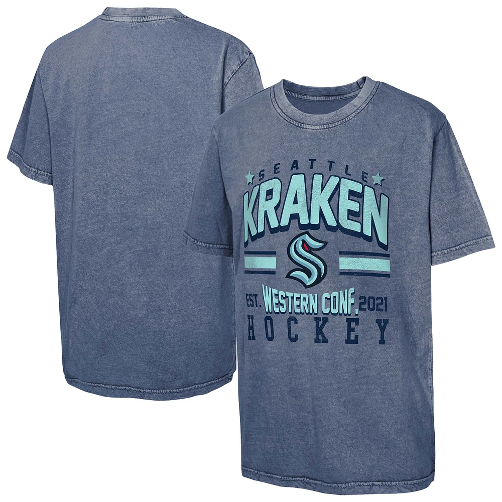 T-shirt court Seattle Kraken Sure pour jeunes bleu marine