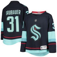 Youth Philipp Grubauer Deep Sea Blue Seattle Kraken Home Replica Player