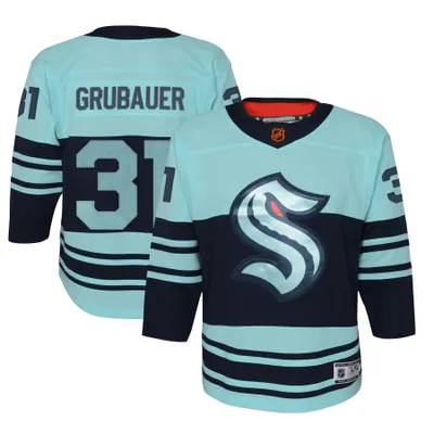 Outerstuff Youth Philipp Grubauer White Seattle Kraken Away Premier Player Jersey Size: Small/Medium
