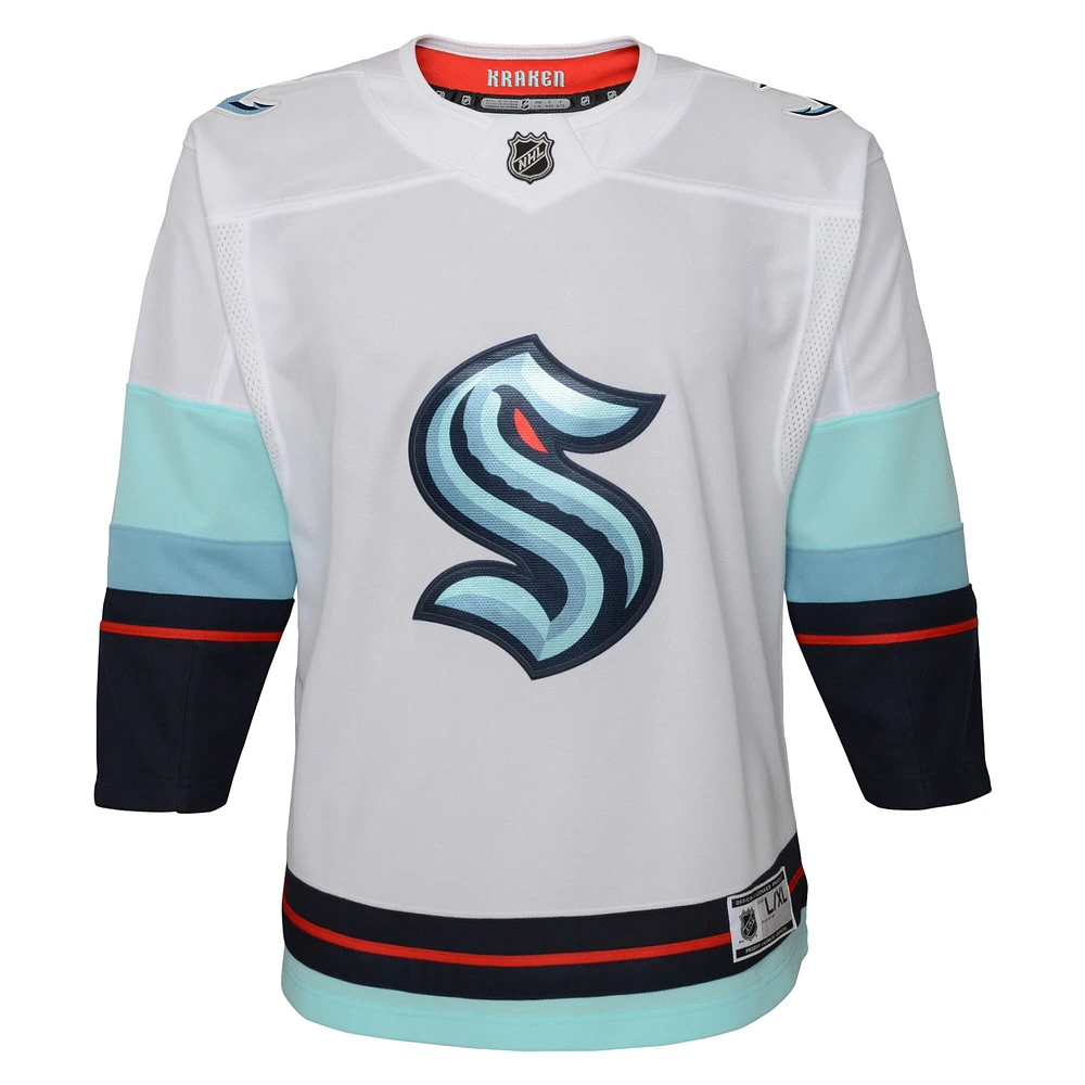 Youth White Seattle Kraken Away - Premier Jersey