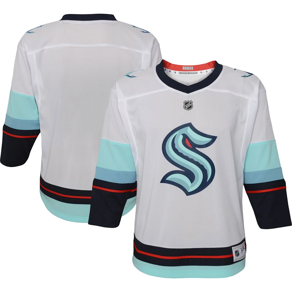 Youth White Seattle Kraken Away Replica Custom - Jersey