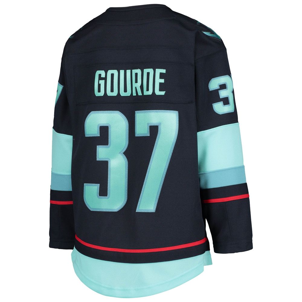 Youth Yanni Gourde Deep Sea Blue Seattle Kraken Home Premier Player Jersey