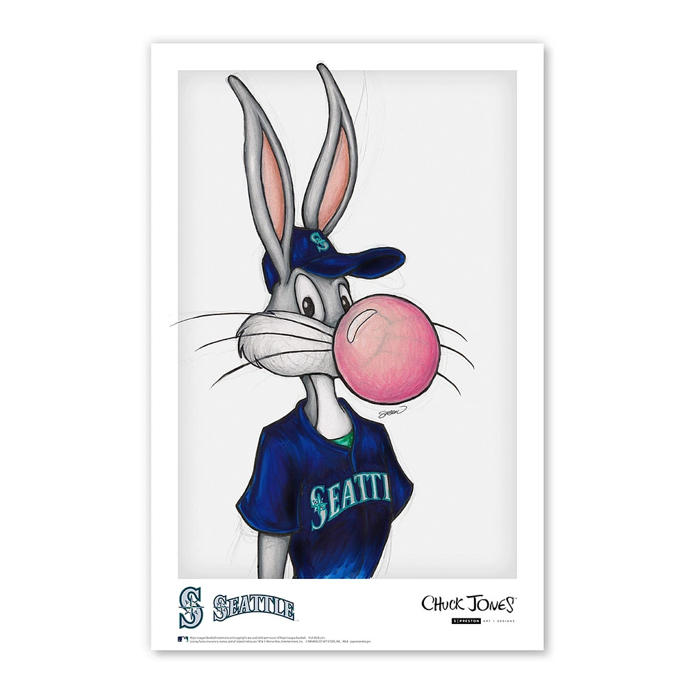 Bugs Bunny Seattle Mariners 11"x 17" Looney Tunes affiche imprimée