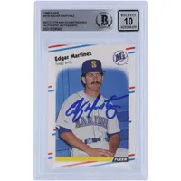 Edgar Martinez Seattle Mariners Autographed 1988 Fleer #378 Beckett  Fanatics Witnessed Authenticated 10 Rookie Card with HOF 2019 Inscription