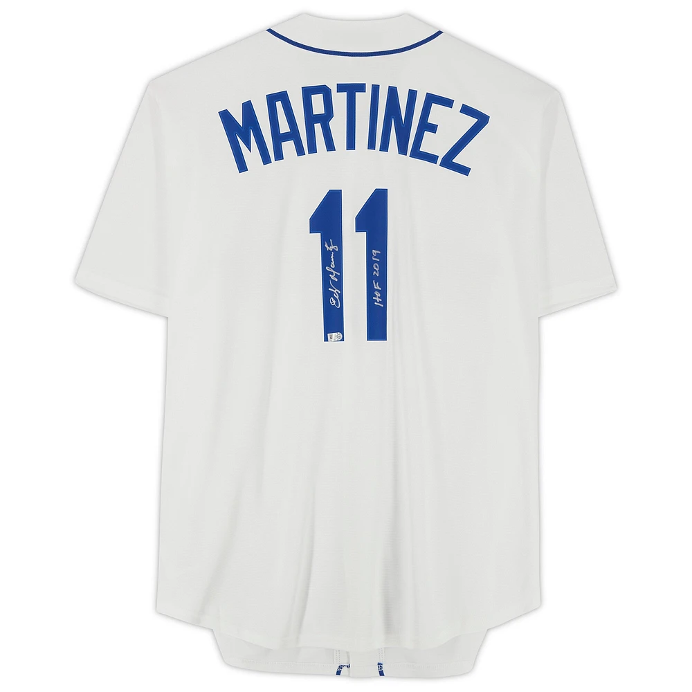 Maillot réplique autographié par Edgar Martinez White des Seattle Mariners de la collection Nike Cooperstown avec l'inscription « HOF 2019 »