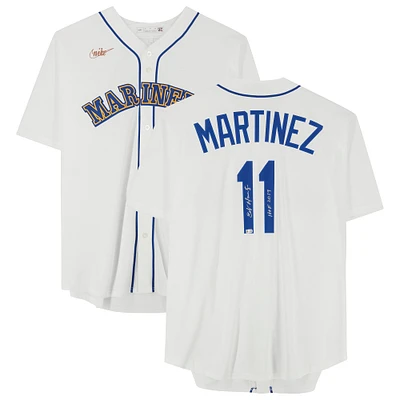 Maillot réplique autographié par Edgar Martinez White des Seattle Mariners de la collection Nike Cooperstown avec l'inscription « HOF 2019 »