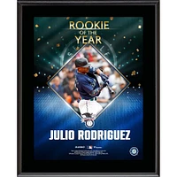 Plaque sublimée authentique de Julio Rodriguez des Mariners de Seattle 2022 de la Ligue américaine Rookie of the Year 10,5'' x 13''