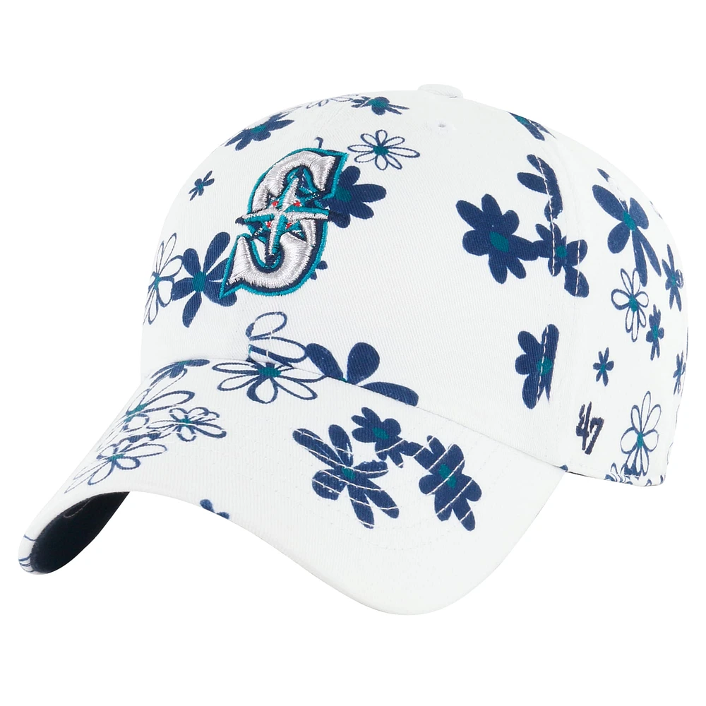 Casquette ajustable Daisy Delight Clean Up blanche pour jeunes filles '47 des Seattle Mariners