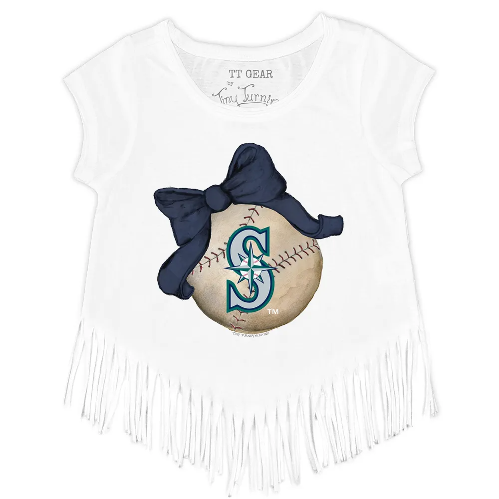 Lids Seattle Mariners Youth V-Neck T-Shirt - White/Navy