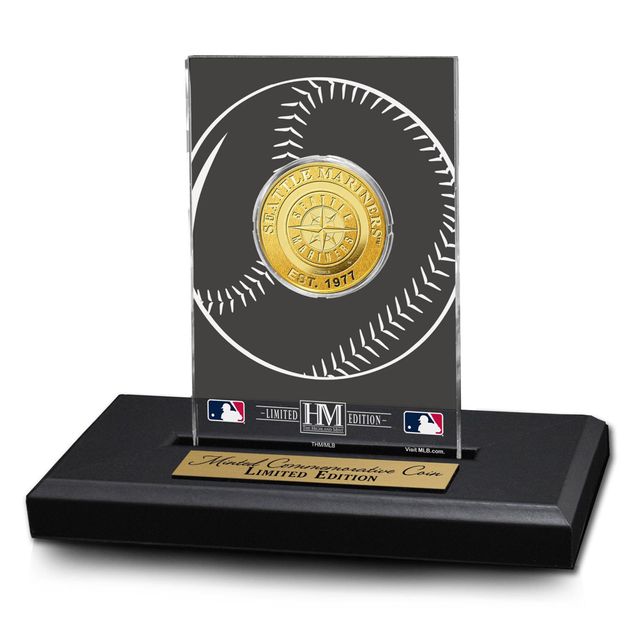 Highland Mint Seattle Mariners Pièce d'or en acrylique de 3 po x 5 po - Présentoir de bureau