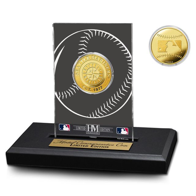 Highland Mint Seattle Mariners Pièce d'or en acrylique de 3 po x 5 po - Présentoir de bureau