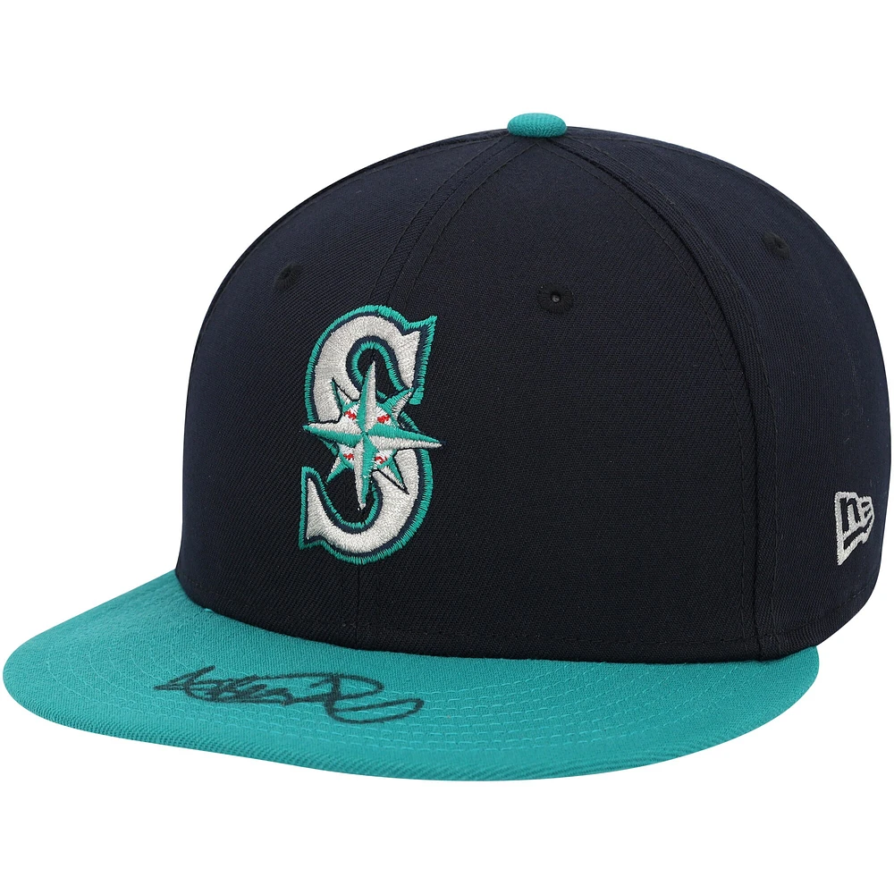 Casquette New Era bleu marine dédicacée par Ichiro Suzuki des Seattle Mariners