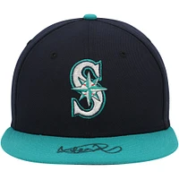 Casquette New Era bleu marine dédicacée par Ichiro Suzuki des Seattle Mariners