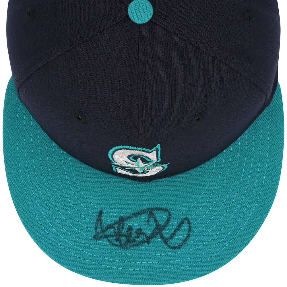 Casquette New Era bleu marine dédicacée par Ichiro Suzuki des Seattle Mariners