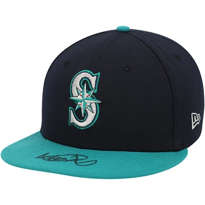 Casquette New Era bleu marine dédicacée par Ichiro Suzuki des Seattle Mariners