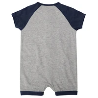 Infant  Heather Gray Seattle Mariners Extra Base Hit Raglan Full-Snap Romper