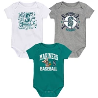 Infant  Teal Seattle Mariners Batter Up 3-Pack Bodysuit Set
