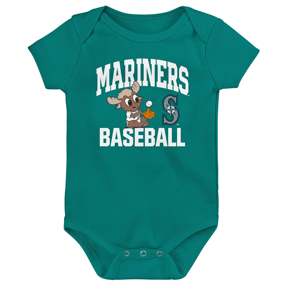Infant  Teal Seattle Mariners Batter Up 3-Pack Bodysuit Set