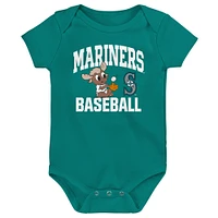 Infant  Teal Seattle Mariners Batter Up 3-Pack Bodysuit Set