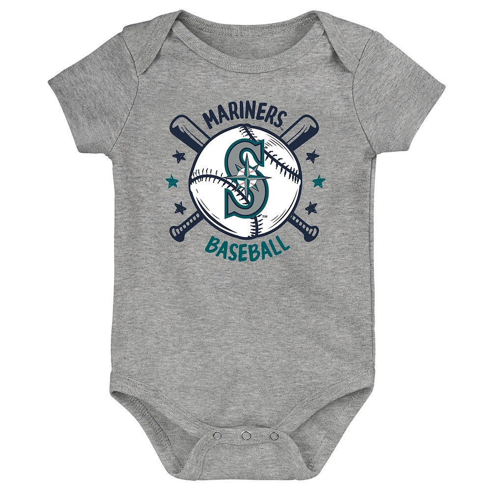 Infant  Teal Seattle Mariners Batter Up 3-Pack Bodysuit Set