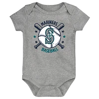 Infant  Teal Seattle Mariners Batter Up 3-Pack Bodysuit Set