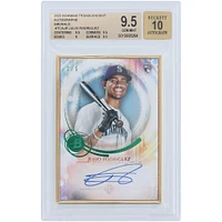 Carte recrue authentifiée 9,5/10 BGS #TCA-JR #2/5 signée Julio Rodríguez des Seattle Mariners, Bowman Transcendent Emerald 2022 - Sous-grades 9,5, 9, 9, 5