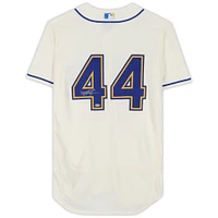 Maillot Nike authentique dédicacé par Julio Rodríguez des Seattle Mariners couleur crème