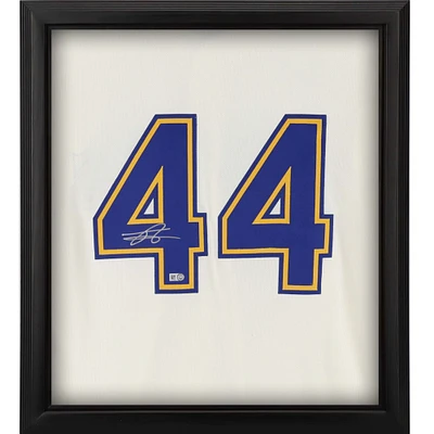 Maillot Nike authentique encadré autographié par Julio Rodríguez des Seattle Mariners, couleur crème, Shadowbox