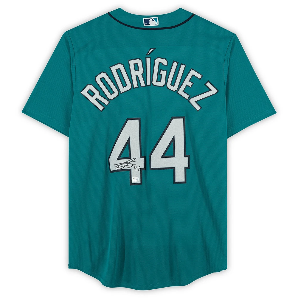 Maillot réplique Nike vert autographié par Julio Rodriguez des Seattle Mariners