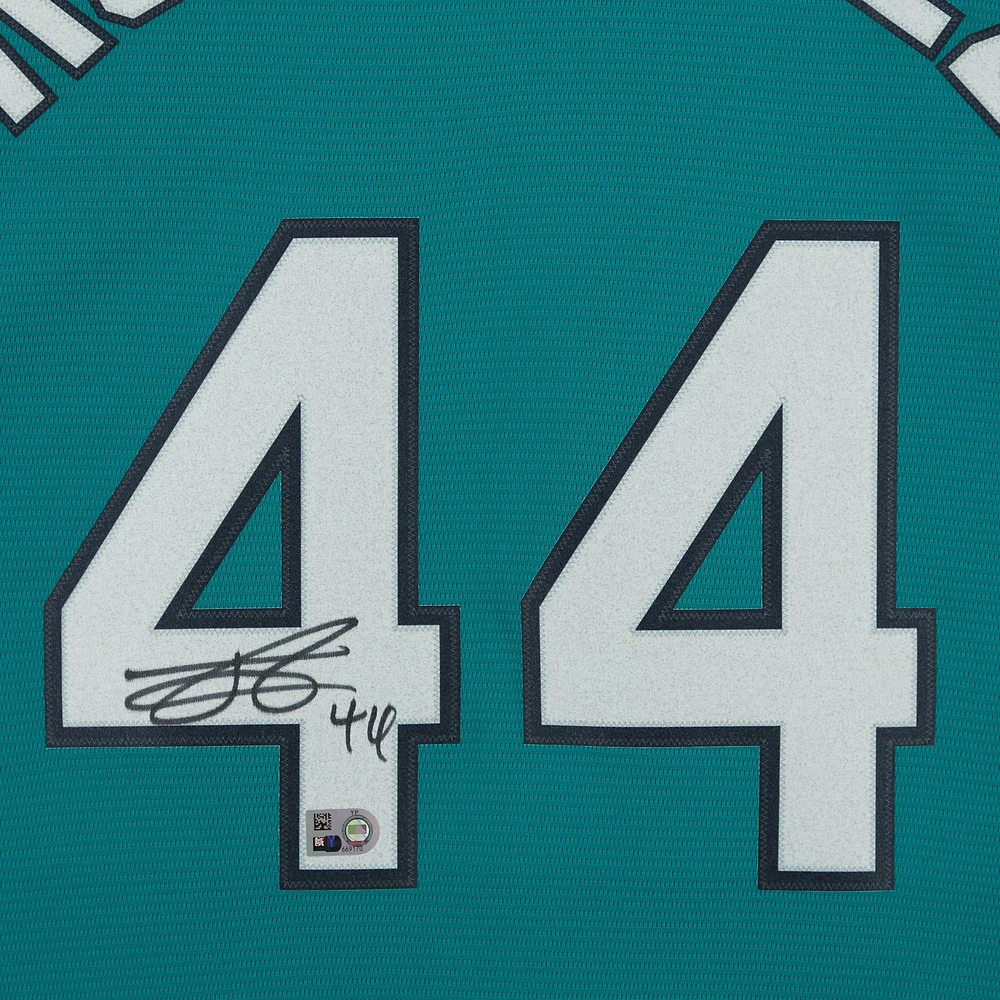 Maillot réplique Nike vert autographié par Julio Rodriguez des Seattle Mariners