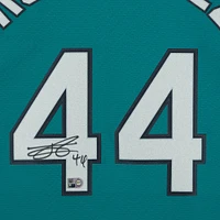 Maillot réplique Nike vert autographié par Julio Rodriguez des Seattle Mariners