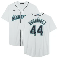 Maillot réplique Nike blanc autographié par Julio Rodriguez des Seattle Mariners avec l'inscription « 2022 AL ROY »