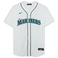 Maillot réplique Nike blanc autographié par Julio Rodriguez des Seattle Mariners avec l'inscription « 2022 AL ROY »