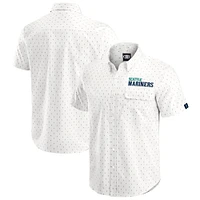 Men's Darius Rucker Collection by Fanatics  Cream Seattle Mariners Printed Button-Down Top