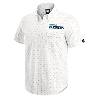 Men's Darius Rucker Collection by Fanatics  Cream Seattle Mariners Printed Button-Down Top