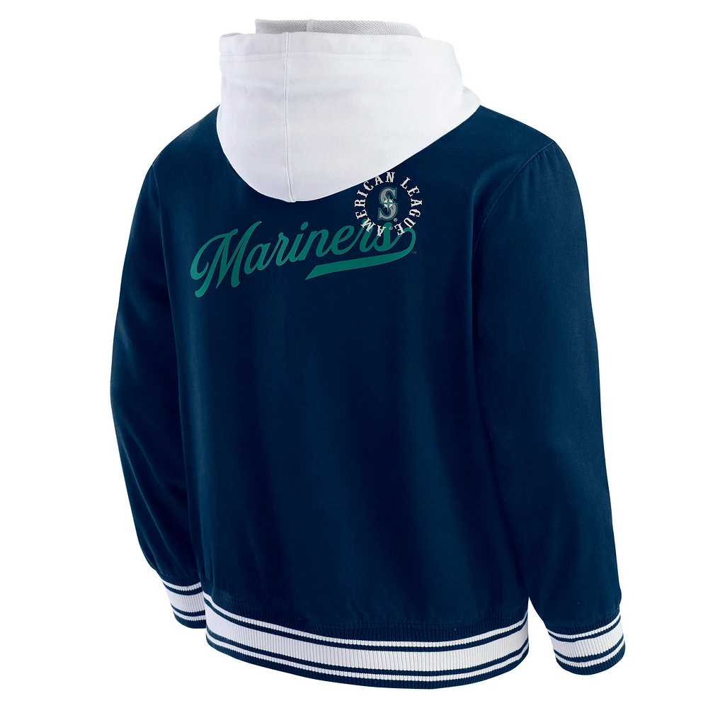 Veste à capuche boutons-pression pour homme Darius Rucker Collection by Fanatics Navy Seattle Mariners