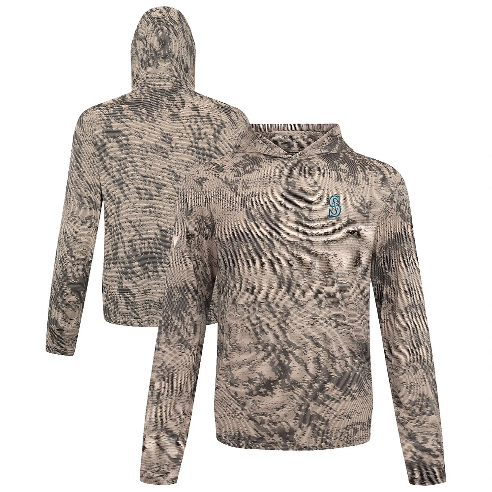 Men's Levelwear  Tan Seattle Mariners Insignia Lightweight Long Sleeve Hooded T-Shirt