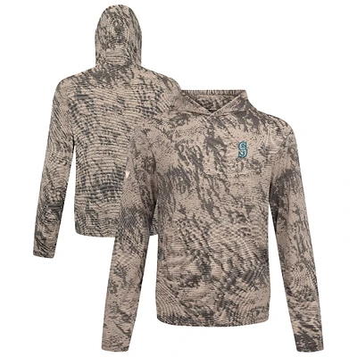 Men's Levelwear  Tan Seattle Mariners Insignia Lightweight Long Sleeve Hooded T-Shirt