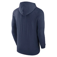 Men's Nike  Heather Navy Seattle Mariners Authentic Collection Tri-Blend Performance Pullover Hoodie