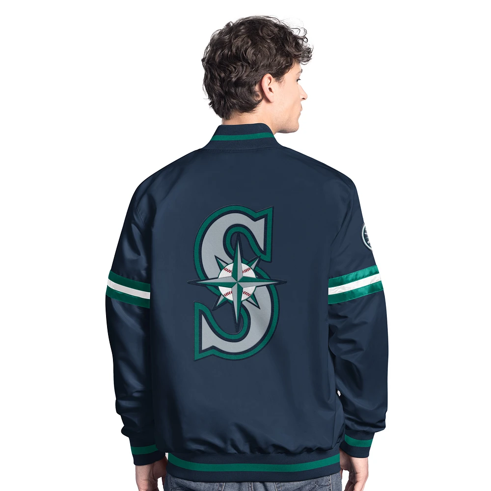 Men's Starter  Navy Seattle Mariners Scout Full-Snap Varsity Jacket