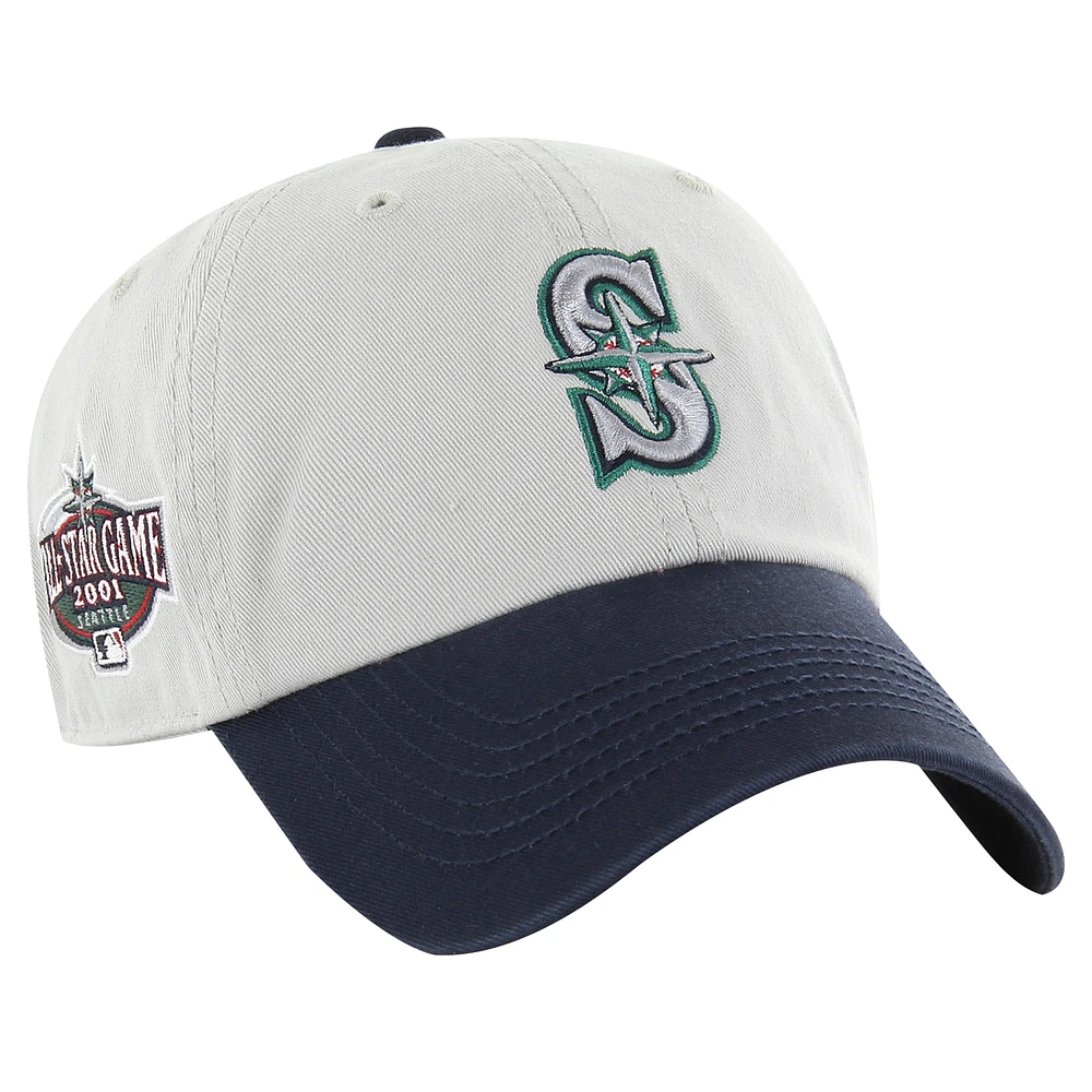 Men's '47 Gray/Navy Seattle Mariners Sure Shot Classic Franchise Fitted Hat